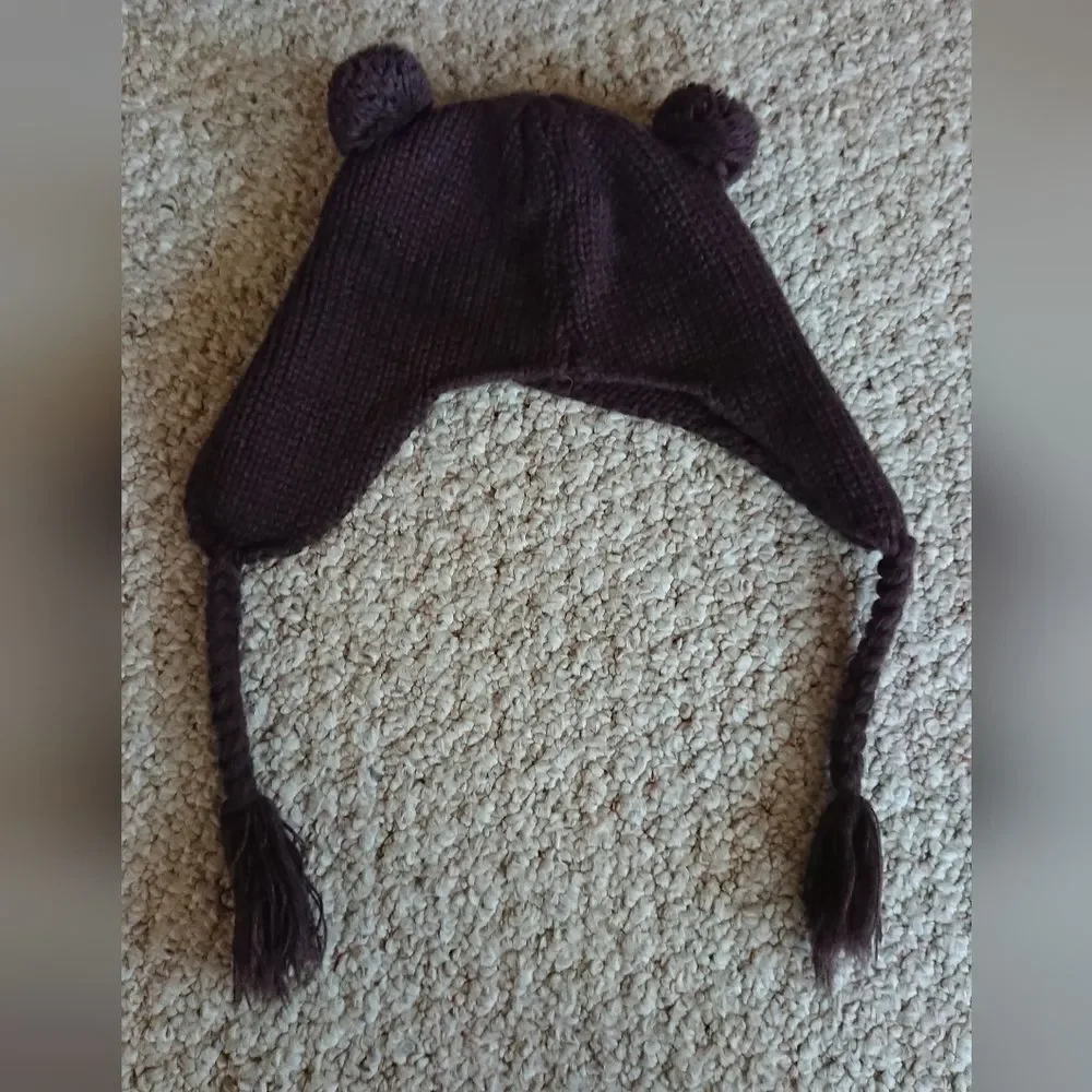 CAPELLI NEW YORK GIRL'S MONKEY KNIT HAT 4-6Y